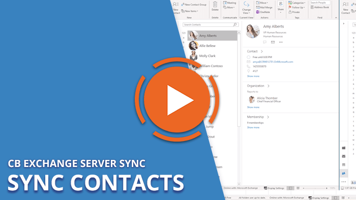 CB Exchange Server Sync - How to Sync Outlook Contacts