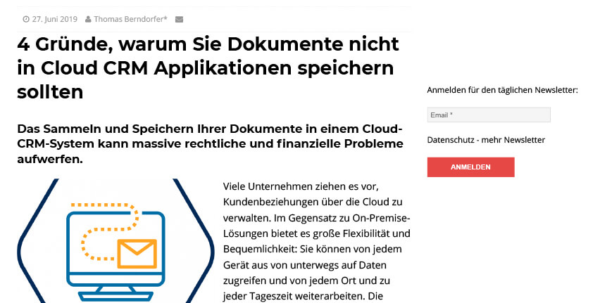 4 Reasons why you should not store documents in cloud CRM