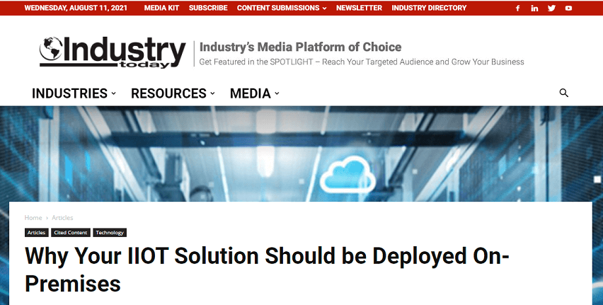 Featured image for “Why Your IIOT Solution Should be Deployed On-Premises”