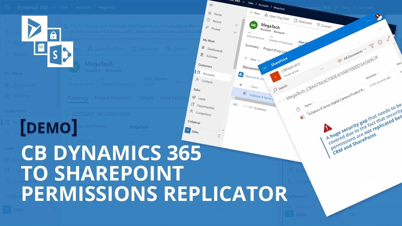 CB Dynamics 365 to SharePoint Permissions Replicator Demonstração