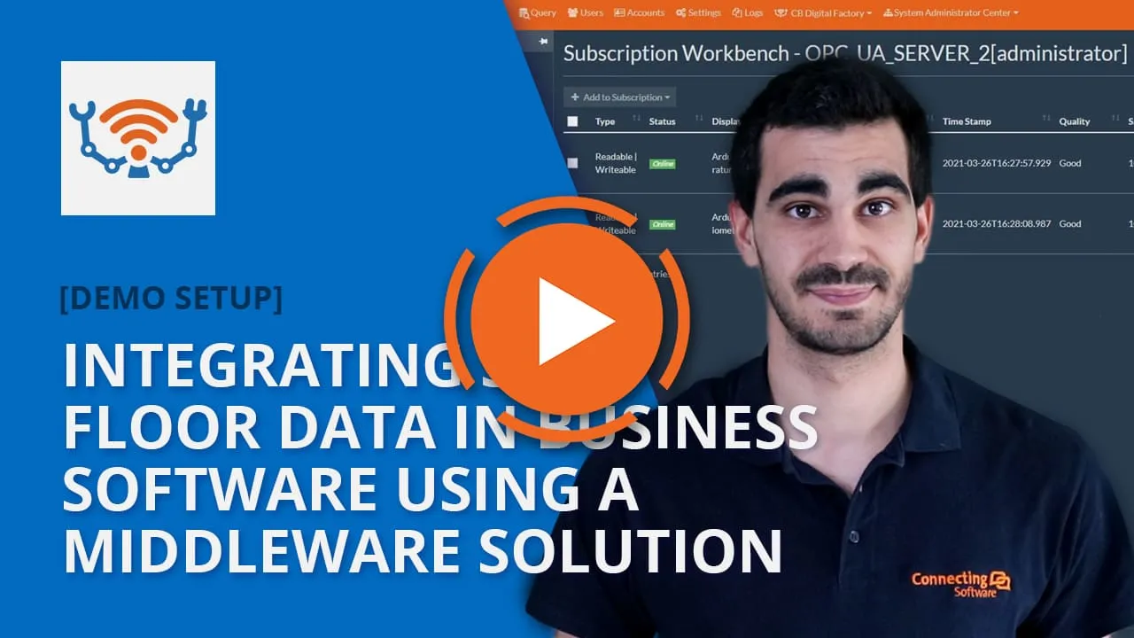 Demo video - Integrating shop floor data in business software using a middleware solution