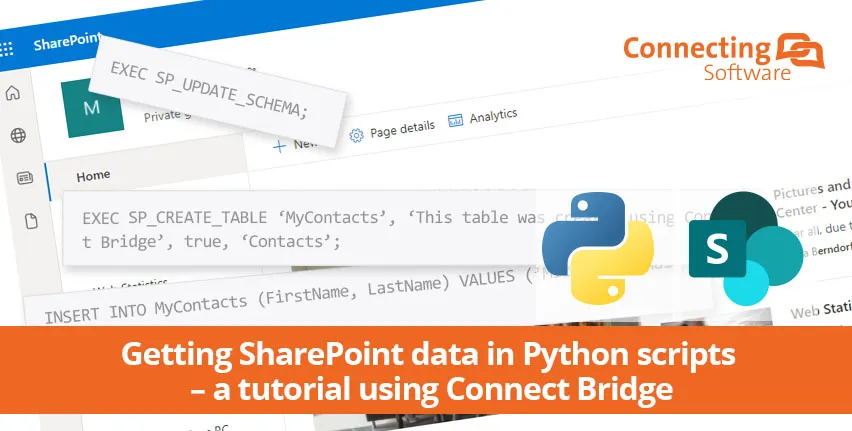 シェアポイントデータの取得-Pythonスクリプト-チュートリアル-コネクトブリッジの使用