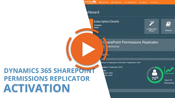 dynamics365sharepointreplicator_activation（ダイナミックス365シェアポイントレプリケーターアクティベーション