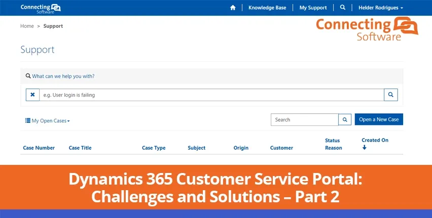 Dynamics 365 Customer Service Portal header part 2